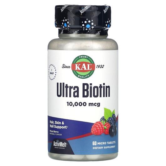 Основне фото товара Ultra Biotin ActivMelt Mixed Berry, Вітамін B7 Біотин, 60 таблето