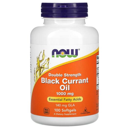 Основне фото товара NOW, Black Currant Oil, Олія чорної смородини 1000 мг, 100 капсул