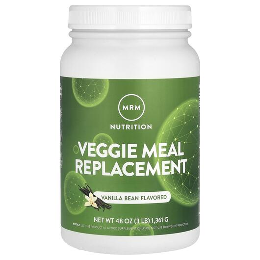 Основне фото товара MRM, Veggie Meal Replacement Vanilla Bean, Замінник їжі, 1361 г