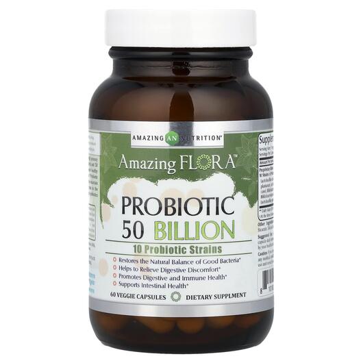 Основне фото товара Amazing Flora Probiotic 50 Billion, Пробіотики, 60 капсул