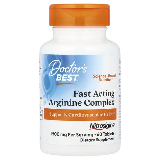 Основне фото товара Fast Acting Arginine with Nitrosigine 750 mg, L-Аргінін, 60 табле