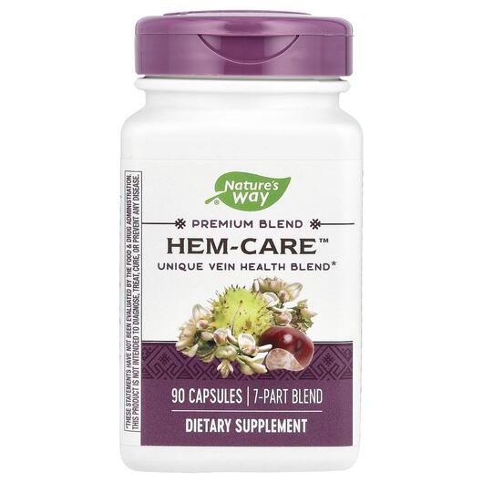 Основне фото товара Nature's Way, Hem-Care Vein Health, Здоров'я вен, 90 ка