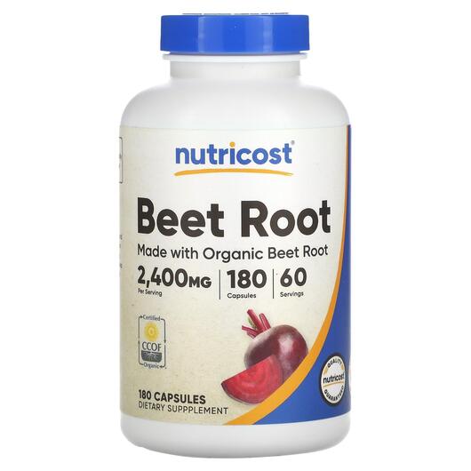 Основне фото товара Nutricost, Beet Root 800 mg, Червоний буряк, 180 капсул