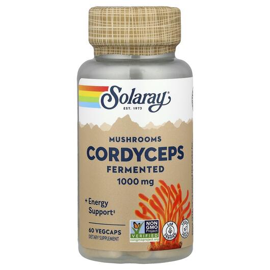 Основне фото товара Solaray, Cordyceps 500 mg, Кордицепс 500 мг, 60 капсул