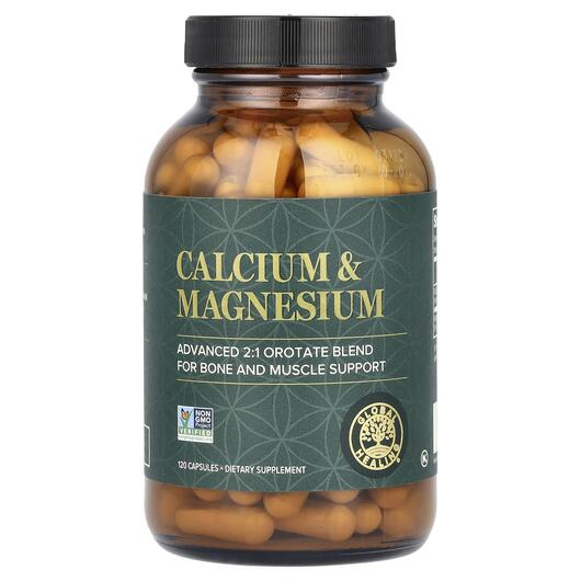 Основне фото товара Global Healing, Calcium & Magnesium, Кальцій Магній, 120 капс