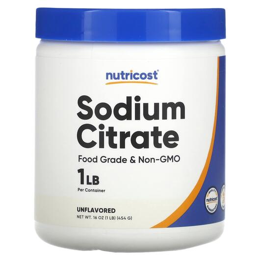 Основне фото товара Nutricost, Sodium Citrate Unflavored, Натрій, 454 г