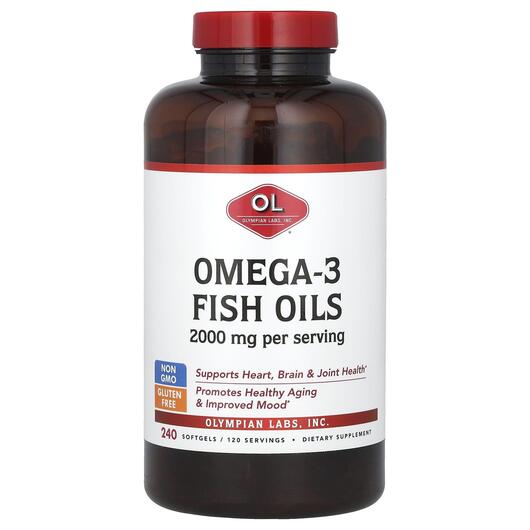 Основне фото товара Omega-3 Fish Oils 2000 mg, Риб'ячий жир Омега-3 2000 мг, 240