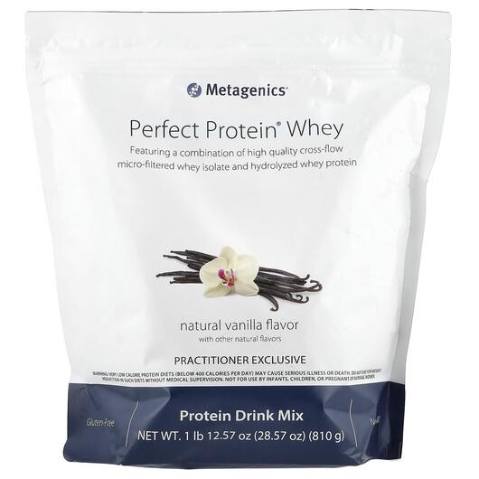 Основне фото товара Metagenics, Perfect Protein Whey Natural Vanilla, Протеїн, 810 г