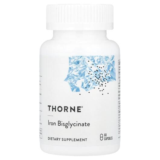 Основне фото товара Thorne, Iron Bisglycinate, Бісгліцинат Заліза, 60 капсул