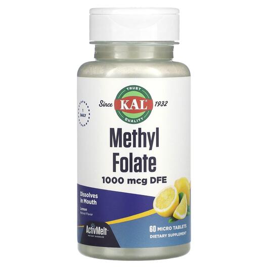 Основне фото товара KAL, Methyl Folate Lemon 1000 mcg DFE, Метилфолат, 60 таблеток