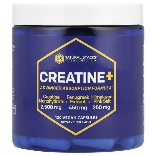 Основне фото товара Natural Stacks, Creatine+, Креатин, 120 капсул