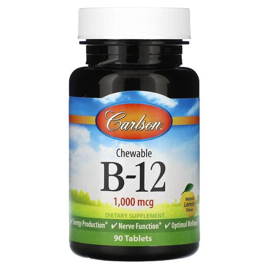Основне фото товара Carlson, B-12 1000 mcg, Вітамін B12 Кобаламін, 90 таблеток