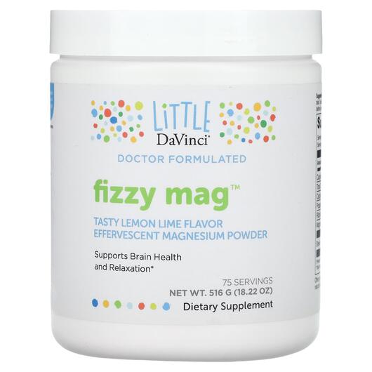 Основне фото товара Fizzy Mag Effervescent Magnesium Powder Lemon Lime, Магній, 516 г