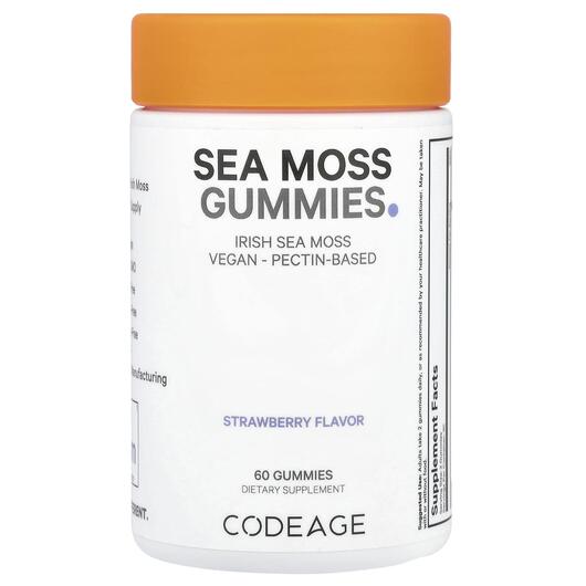 Основне фото товара Sea Moss Gummies Strawberry, Ірландський морський мох, 60 таблето