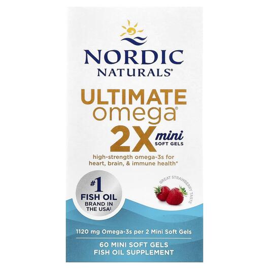 Основне фото товара Nordic Naturals, Ultimate Omega 2X, Омега 3, 60 Mini Soft Gels
