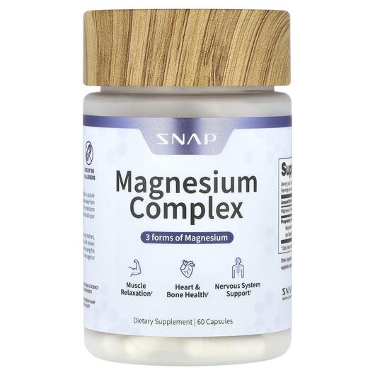 Основне фото товара Snap Supplements, Magnesium Complex, Магній, 60 капсул