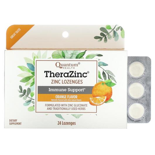 Основне фото товара Quantum Health, TheraZinc Zinc Lozenges Orange, Цинк, 24 таблеток