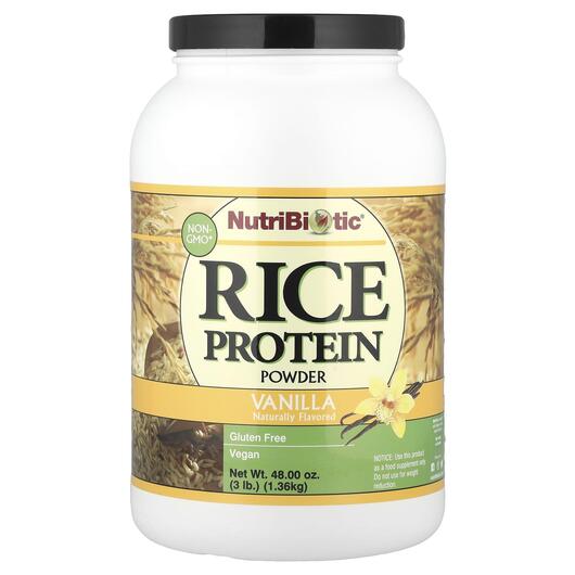 Основне фото товара NutriBiotic, Raw Rice Protein Vanilla, Рисовий протеїн, 1.36 кг