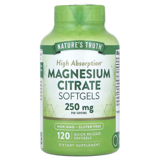 Основне фото товара Nature's Truth, Magnesium Citrate 250 mg, Магній, 120 капсул