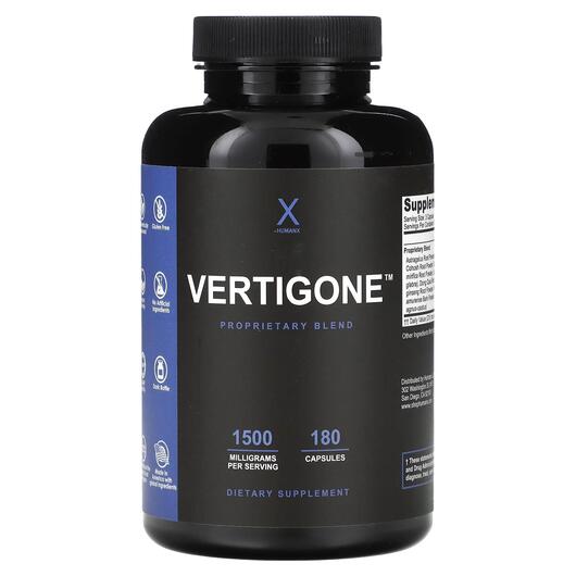 Основне фото товара HumanX, Vertigone 1500 mg, Трави, 180 капсул