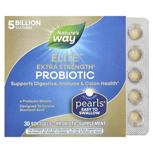 Основне фото товара Nature's Way, Pearls Elite, Пробіотики, 30 капсул