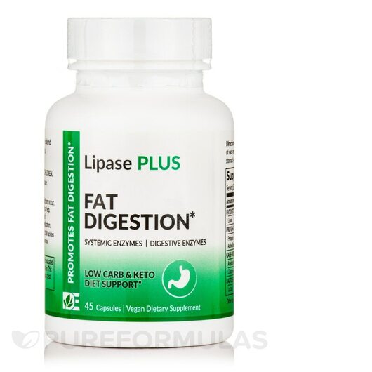 Основне фото товара Lipase Plus Extra Strength Fat Digestion, Ферменти, 45 капсул