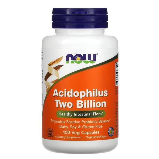 Основне фото товара NOW, Acidophilus Two, Пробіотики Ацидофилус 2 млрд, 90 капсул