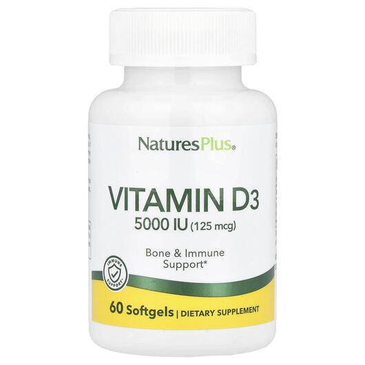 Основне фото товара Vitamin D3 5000 IU 60, Вітамін D3 5000 МО, 60 капсул