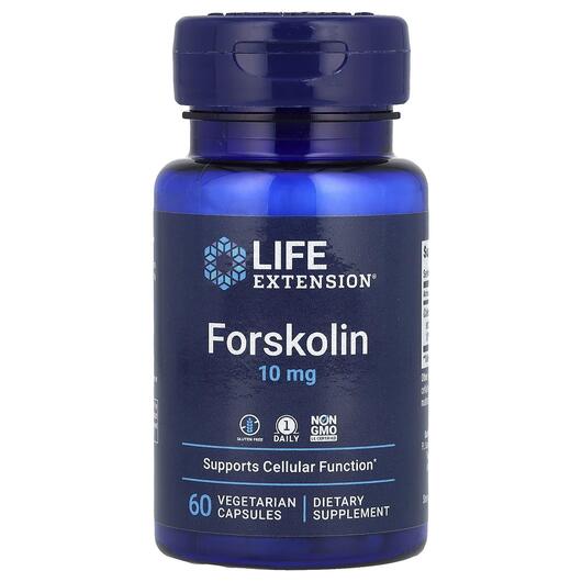 Основне фото товара Life Extension, Forskolin 10 mg, Форсколін, 60 капсул