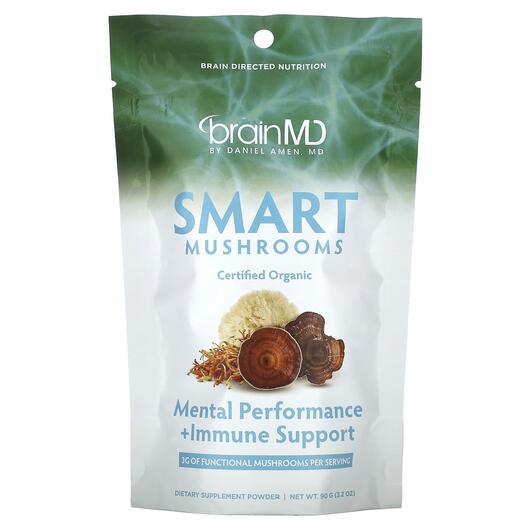 Основне фото товара BrainMD, Smart Mushrooms, Гриби, 90 г