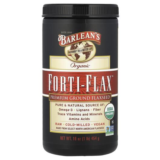 Основне фото товара Barleans Organic Forti Flax Premium Ground Flaxseed, Лляна олія, 