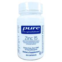 Zinc 15 mg Цинк 15 мг Pure Encapsulations 60 капсул