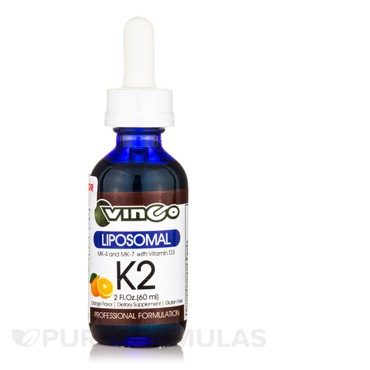 Основне фото товара Vinco, Liposomal K2 Complex Orange Flavor, Вітамін K2, 60 мл