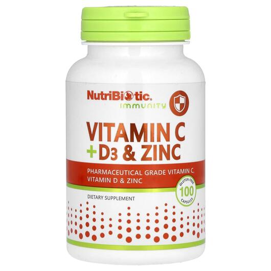 Основне фото товара NutriBiotic, Vitamin C + D3 & Zinc, Вітамін C D3 Цинк, 100 ка