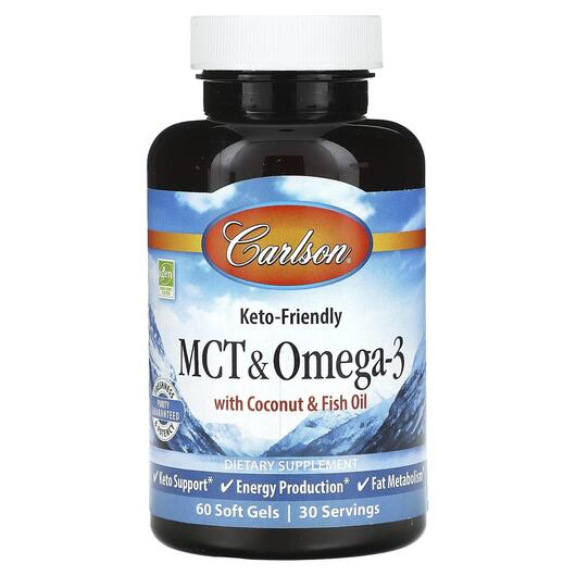 Основне фото товара MCT & Omega-3 With Coconut & Fish Oil, MCT Олія, 60 капсу
