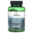 Фото товару Swanson, L-Arginine & L-Ornithine, L-Аргінін, 100 капсул