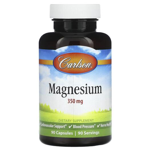 Основне фото товара Carlson, Magnesium 350 mg, Магній, 90 капсул
