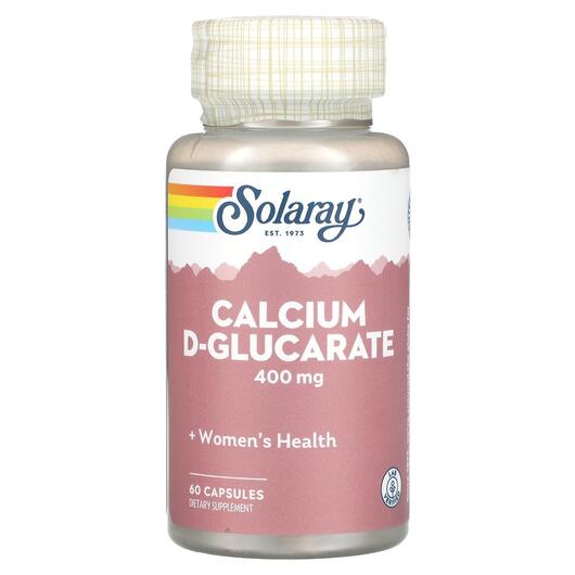 Основне фото товара Solaray, Calcium D-Glucarate 400 mg, Кальцій, 60 капсул