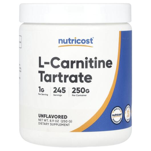 Основне фото товара Nutricost, L-Carnitine Tartrate Unflavored, L-Карнітин, 250 г