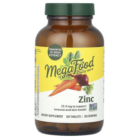 Основне фото товара MegaFood, Zinc, Цинк, 120 таблеток