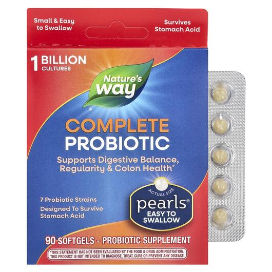 Основне фото товара Probiotic Pearls Complete 90, Пробіотики Pearls Повні, 90 капсул