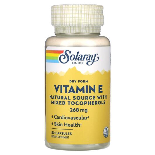 Основне фото товара Vitamin E Dry Form 268 mg, Вітамін E Токофероли, 50 капсул