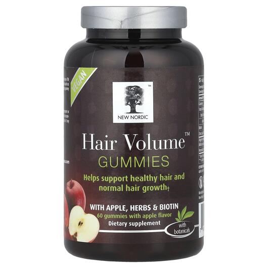 Основне фото товара Hair Volume Gummies with Apple Herbs &, Мультивітаміни, 60 та