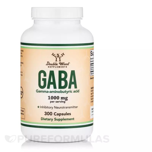 Основне фото товара Double Wood, GABA 1000 mg, ГАМК, 300 капсул