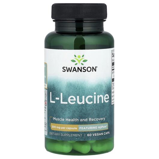 Основне фото товара Swanson, L-Leucine 500 mg, L-Лейцин, 60 капсул