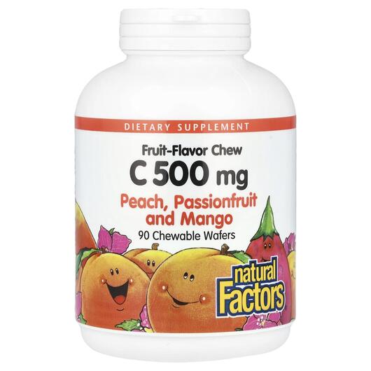 Основне фото товара Chew C 500 mg Peach Passionfruit, Вітамін C Жувальний, 90 таблето