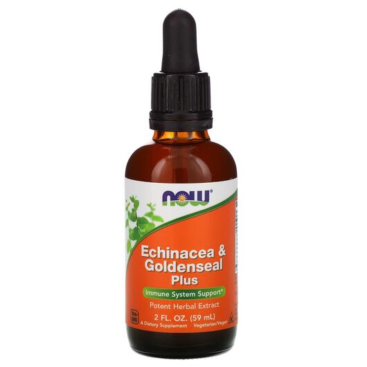Основне фото товара NOW, Echinacea & Goldenseal Plus, Ехінацея та Желтокорень, 60