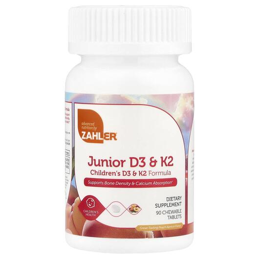 Основне фото товара Junior D3 & K2 Peach Apricot, Вітаміни D3 та K2, 90 таблеток
