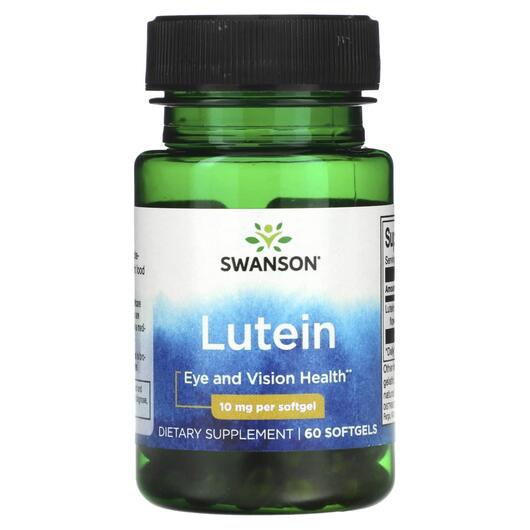 Основне фото товара Swanson, Lutein 10 mg, Лютеїн, 60 капсул