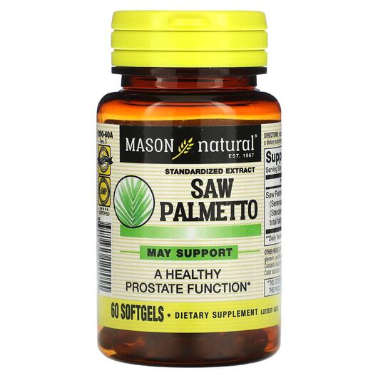 Основне фото товара Mason, Saw Palmetto Standardized Extract, Со Пальметто, 60 капсул